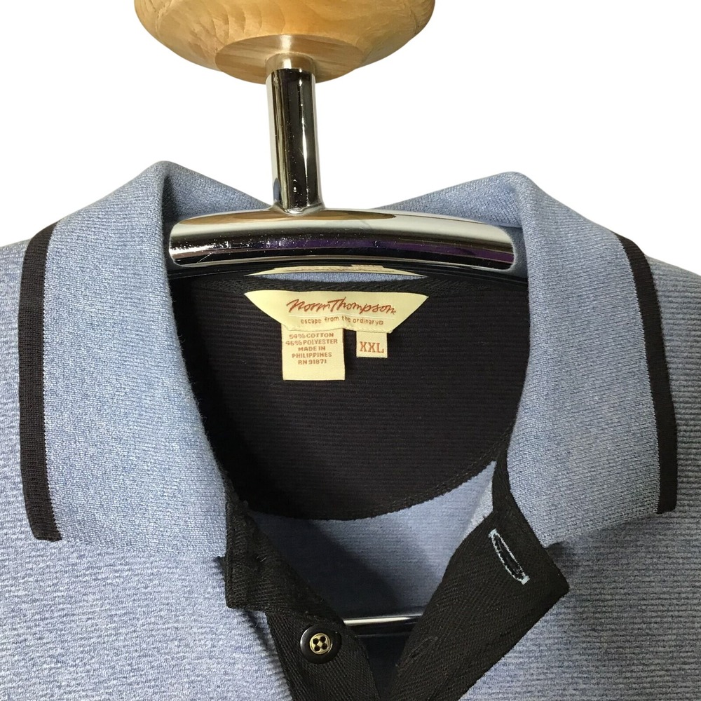 Norm‎ Thompson Vintage Mens Gray Collared Sweater With Chest Pocket Size XXL - Picture 3 of 8